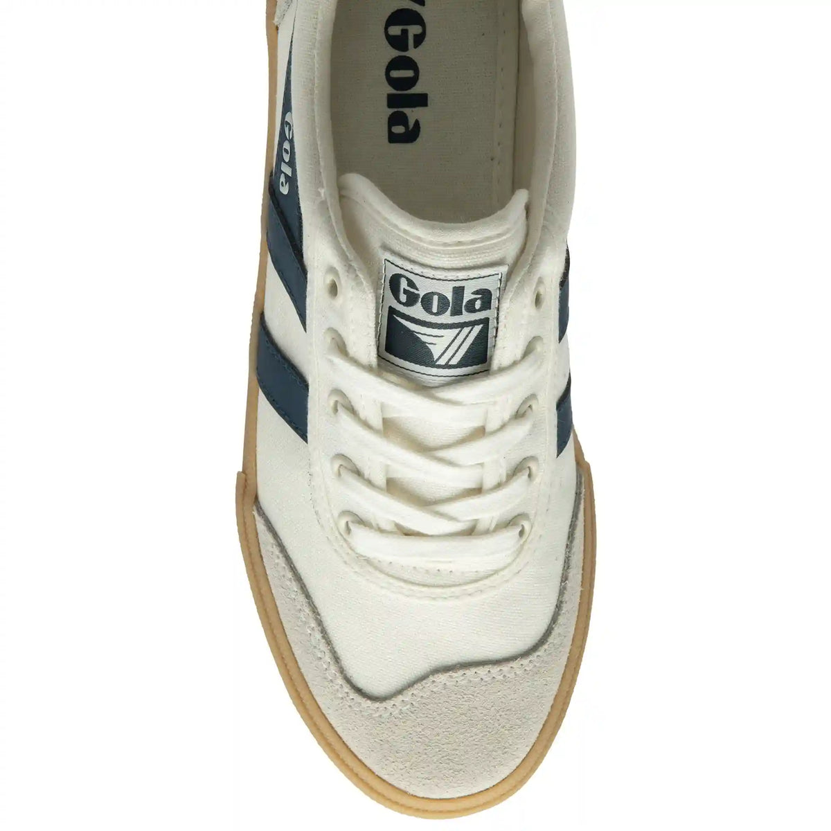 Gola Classics Women's Badminton Plimsoll Sneakers - Off White/Baltic/Gum