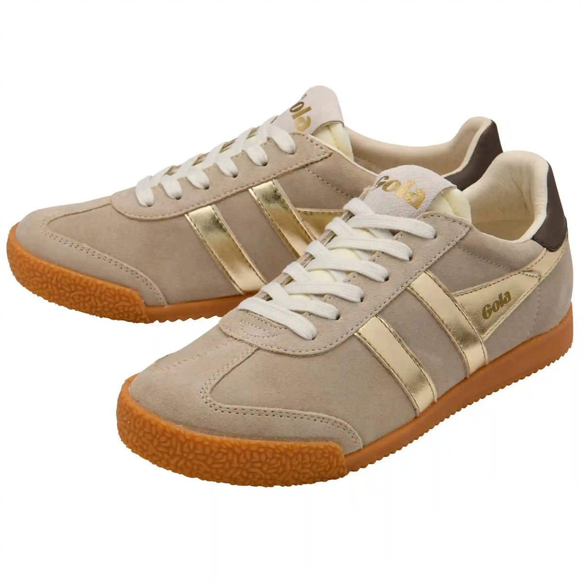 Gola Classics Women's Elan Glitz Sneakers - Bone/Gold/Dark Brown