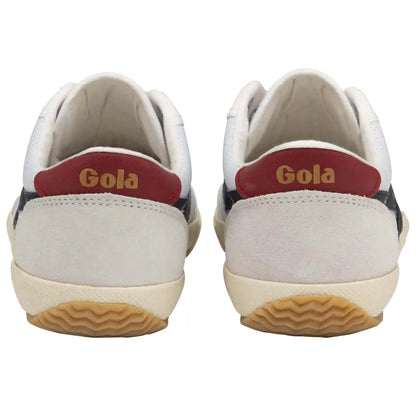 Gola Classics Men's Badminton Mesh Plimsoll Sneakers - White/Navy/Deep Red