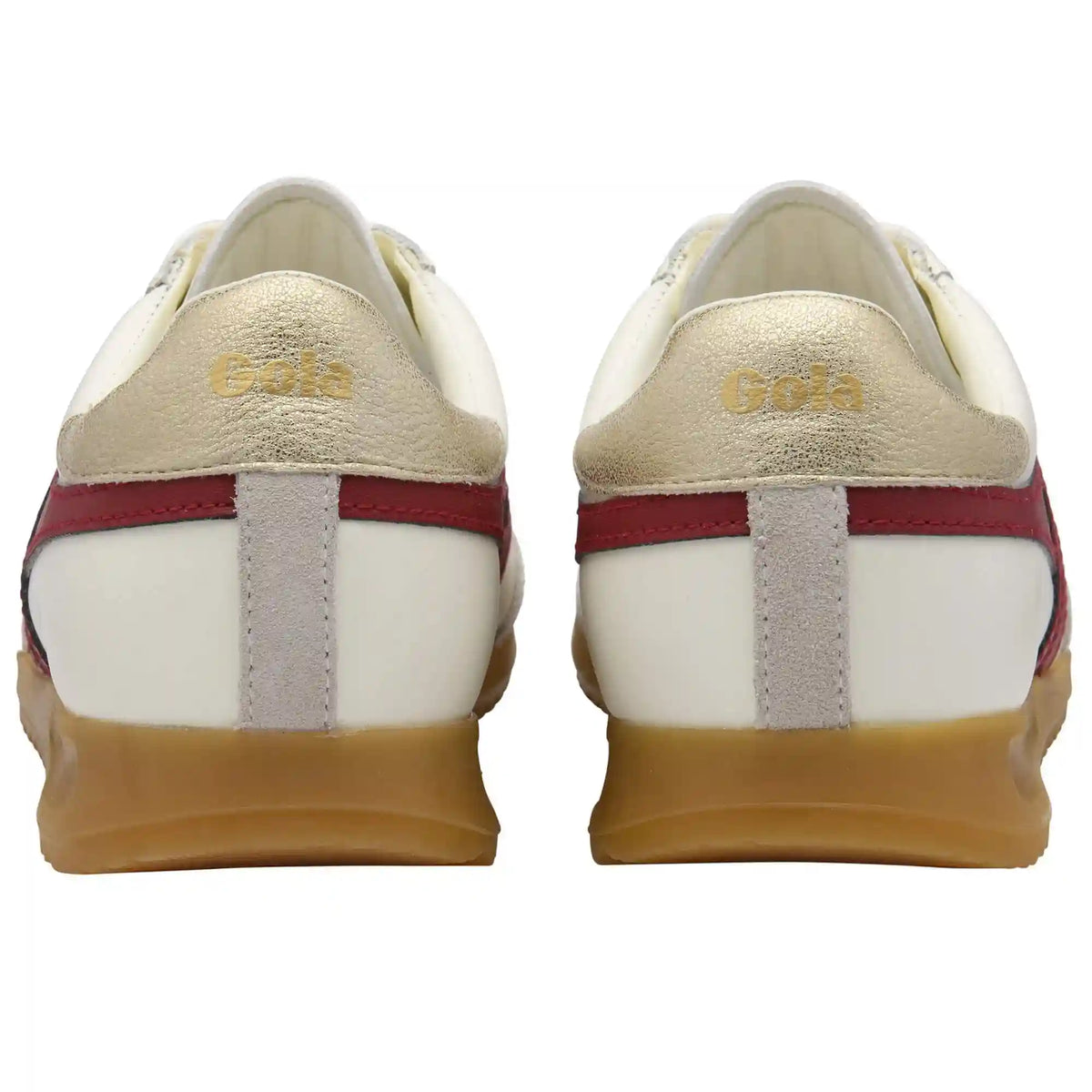 Gola Classics Women's Torpedo Leather Sneakers - Off White/Deep Red/Gold
