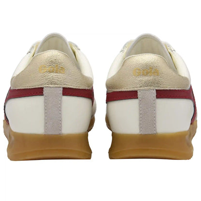 Gola Classics Women's Torpedo Leather Sneakers - Off White/Deep Red/Gold