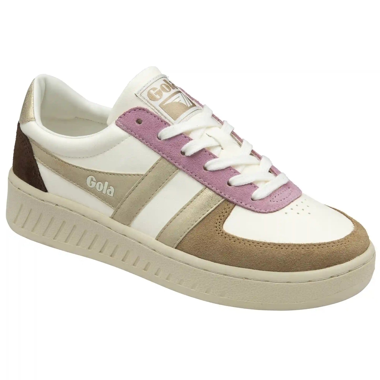 Gola Classics Women's Grandslam Quadrant Sneakers - Off White/Light Caramel/Gold/Dark Brown
