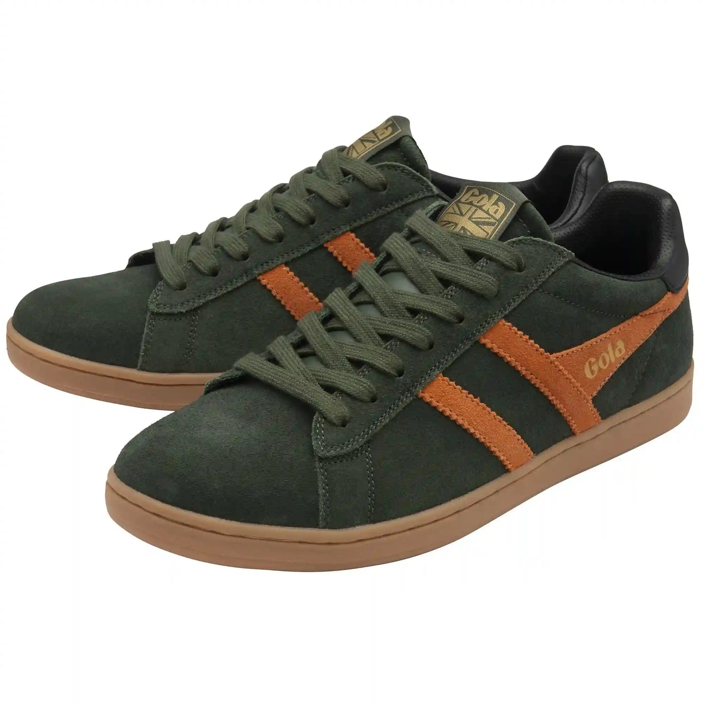 Gola Classics Men's Equipe II Suede Sneakers - Dark Khaki/Moody Orange/Black