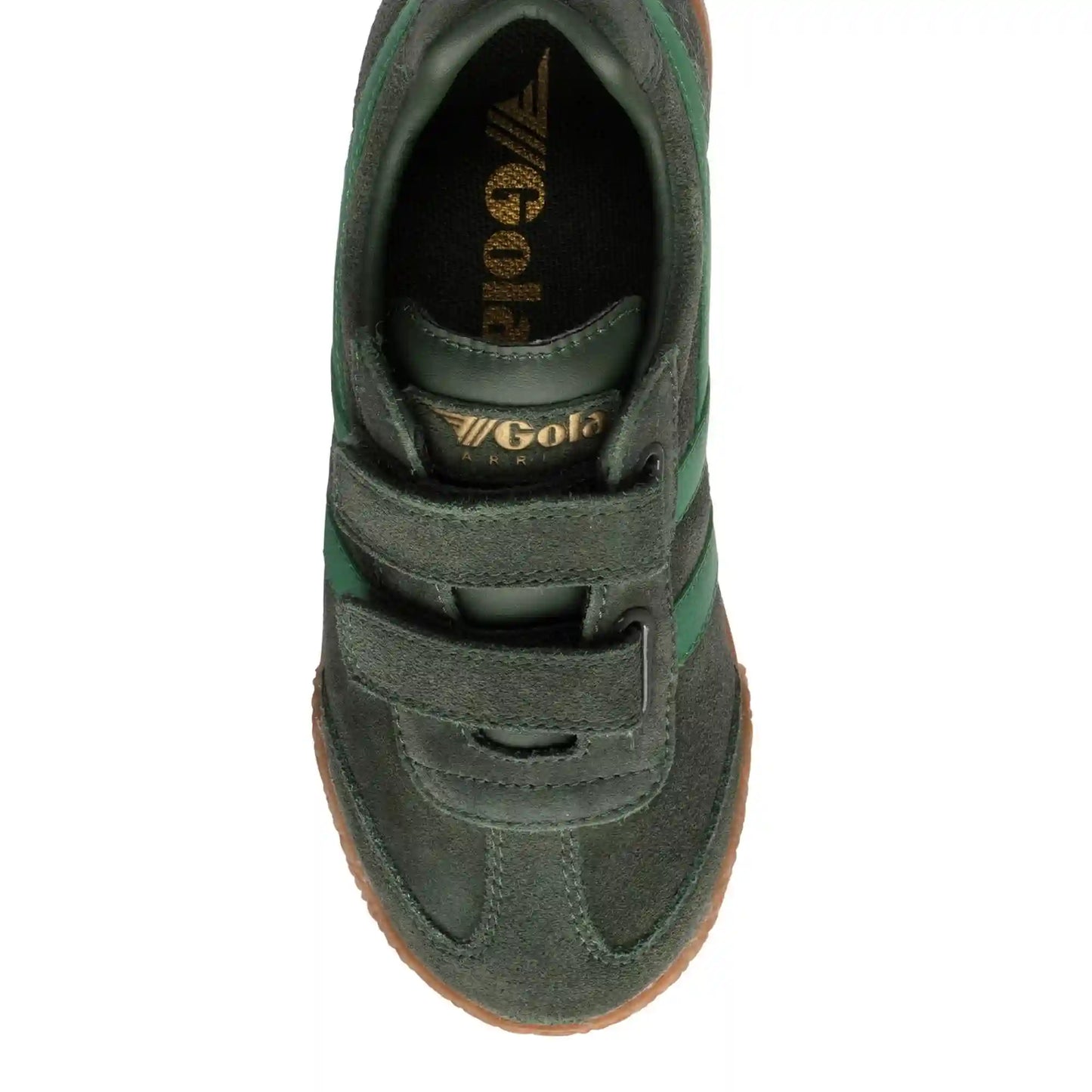 Gola Classics Kids' Harrier Strap Sneakers - Dark Khaki/Emerald