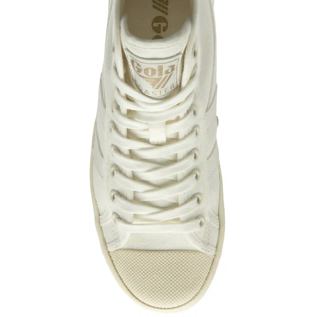 Vegan Gola Classics Women's Coaster High Sneakers - Off White/Off White/Gold