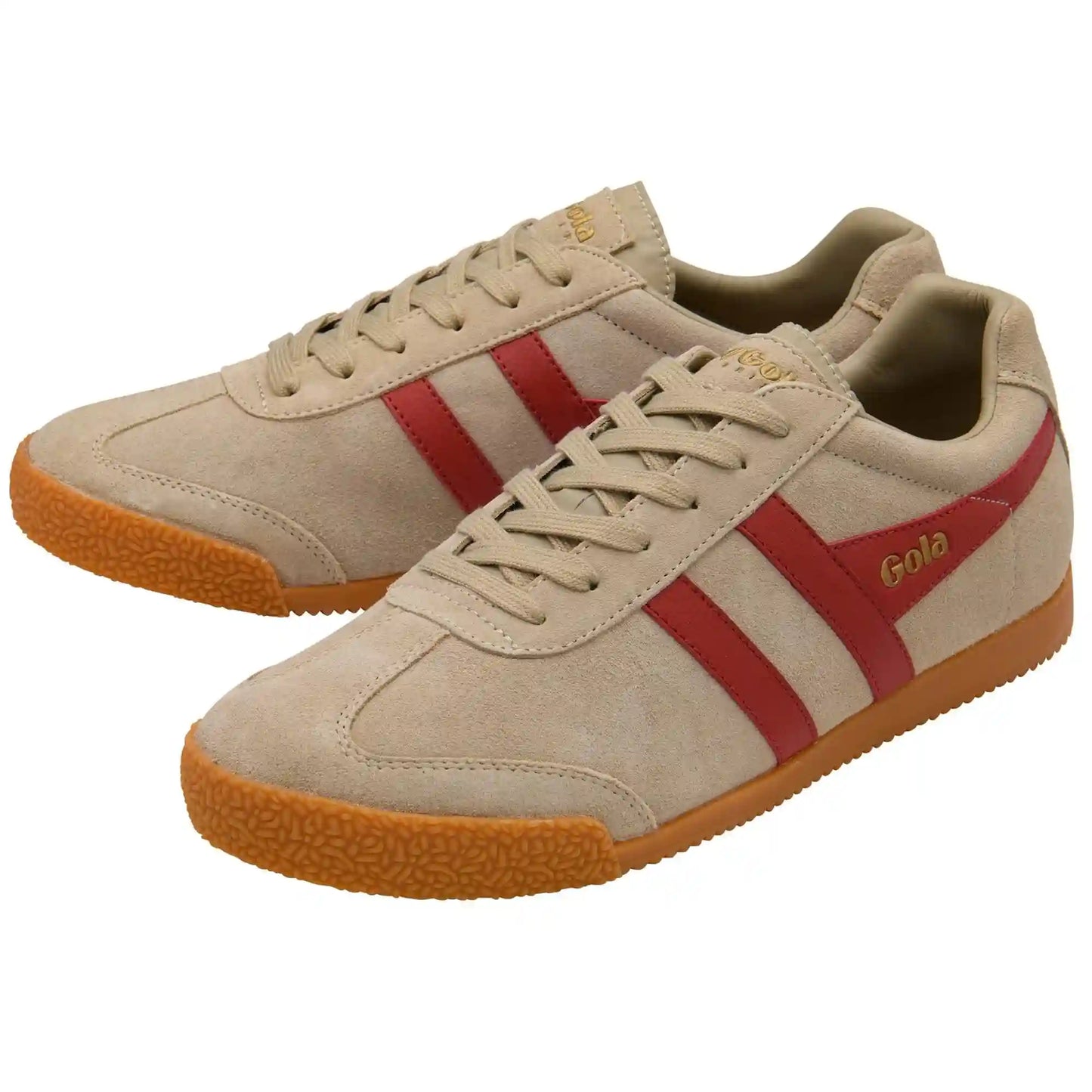 Gola Classics Men's Harrier Suede Sneakers - Bone/Deep Red