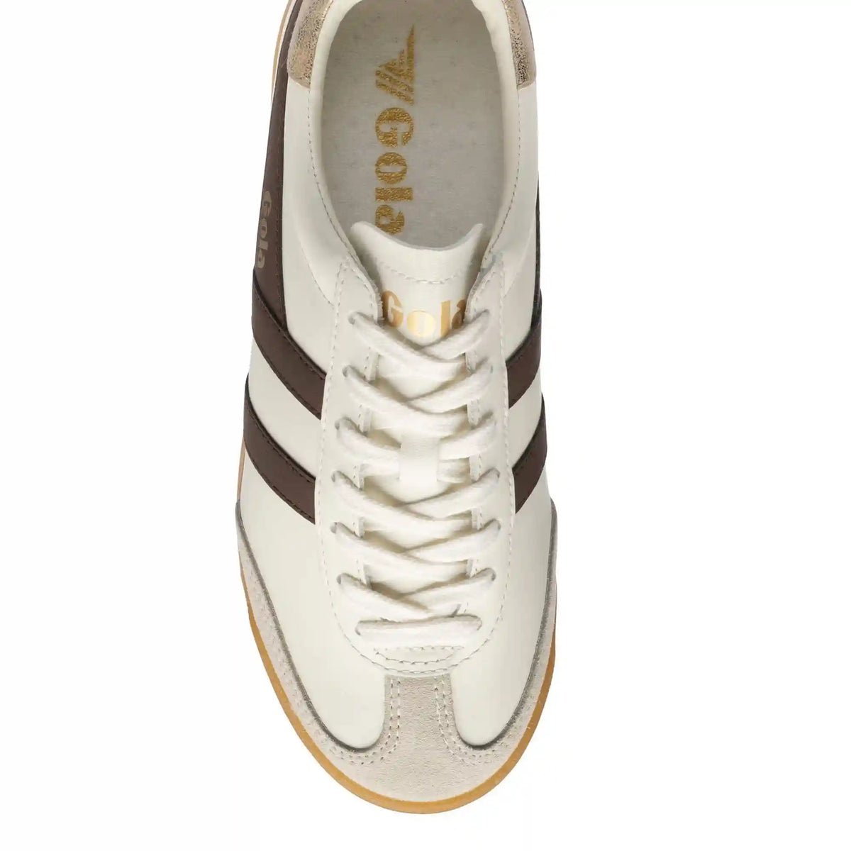 Gola Classics Women's Torpedo Leather Sneakers - Off White/Dark Brown/Gold