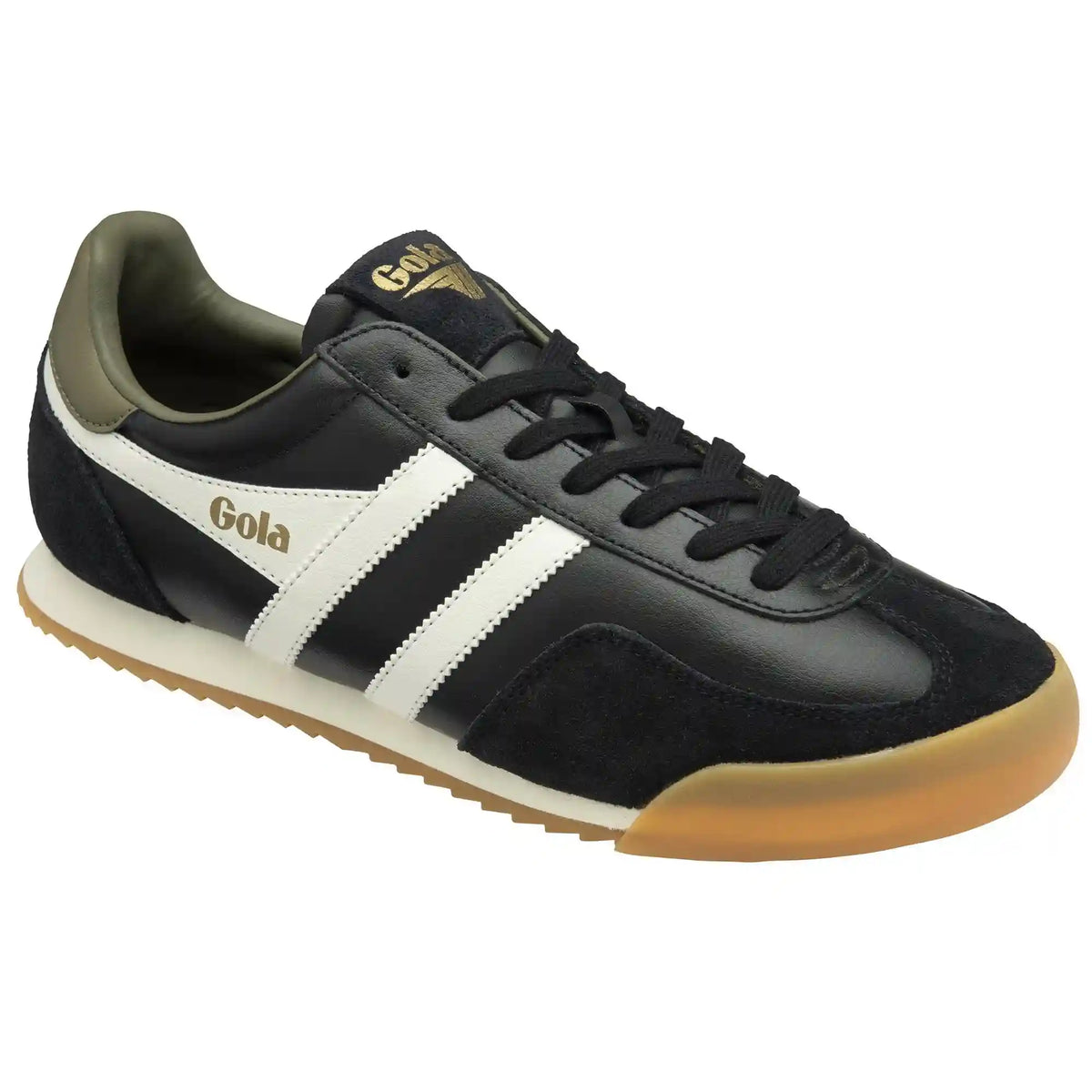 Gola Classics Men's Europa Leather Sneakers - Black/Off White/Khaki