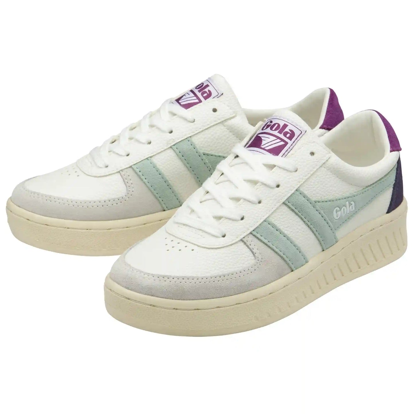 Gola Classics Women's Grandslam Trident Sneakers - White/Surf/Foxglove