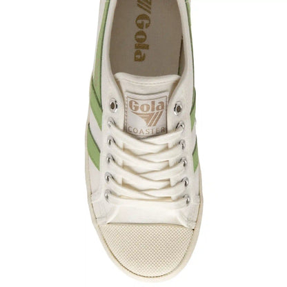 Vegan Gola Classics Women's Coaster - Off White/Patina Green