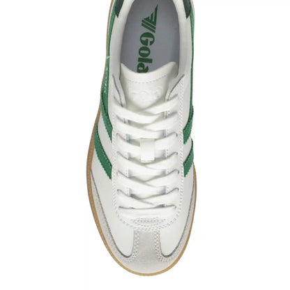 Gola Classics Women's Viper Leather Sneakers - White/Emerald/Evergreen/Gum
