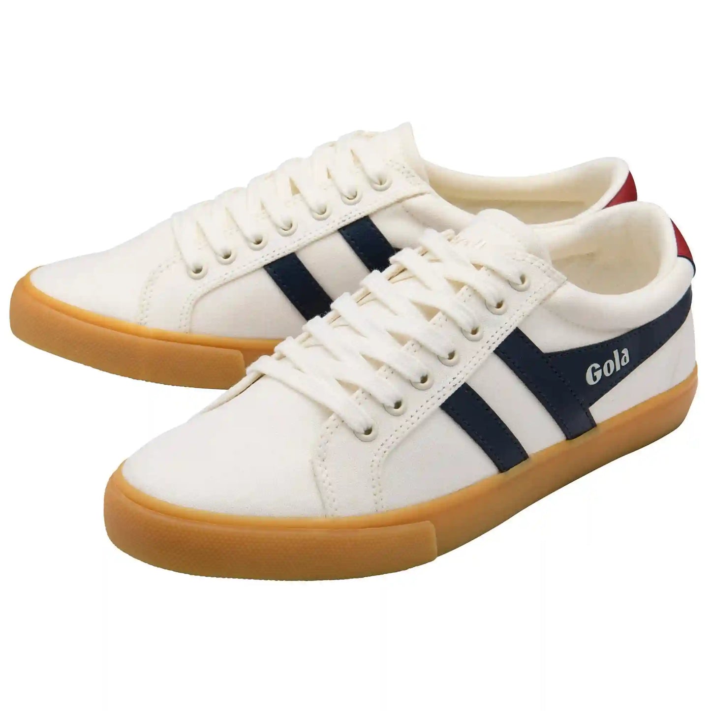 Vegan Gola Classics Men's Varsity Sneakers - Off White/Navy/Deep Red/Gum