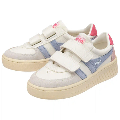 Gola Classics Kids' Grandslam Trident Strap Sneakers - White/Air/Fluro Pink