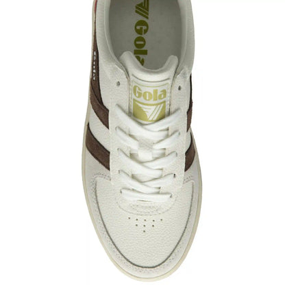 Gola Classics Women's Grandslam Trident Sneakers - White/Dark Brown/Moss