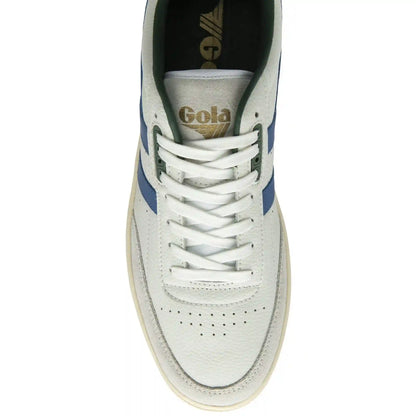 Gola Classics Men's Contact Leather Sneakers - White/Sapphire/Evergreen