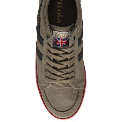 Vegan Gola Classics Men's Comet Plimsoll Sneakers - Rhino/Black/Deep Red
