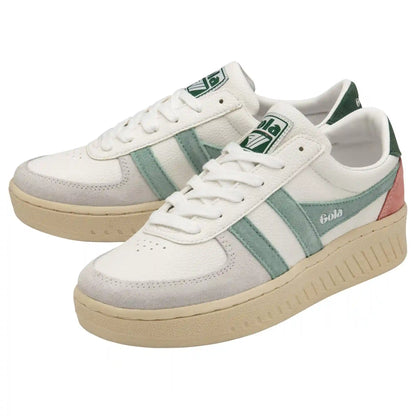 Gola Classics Women's Grandslam Trident Sneakers - White/Green Mist/Evergreen