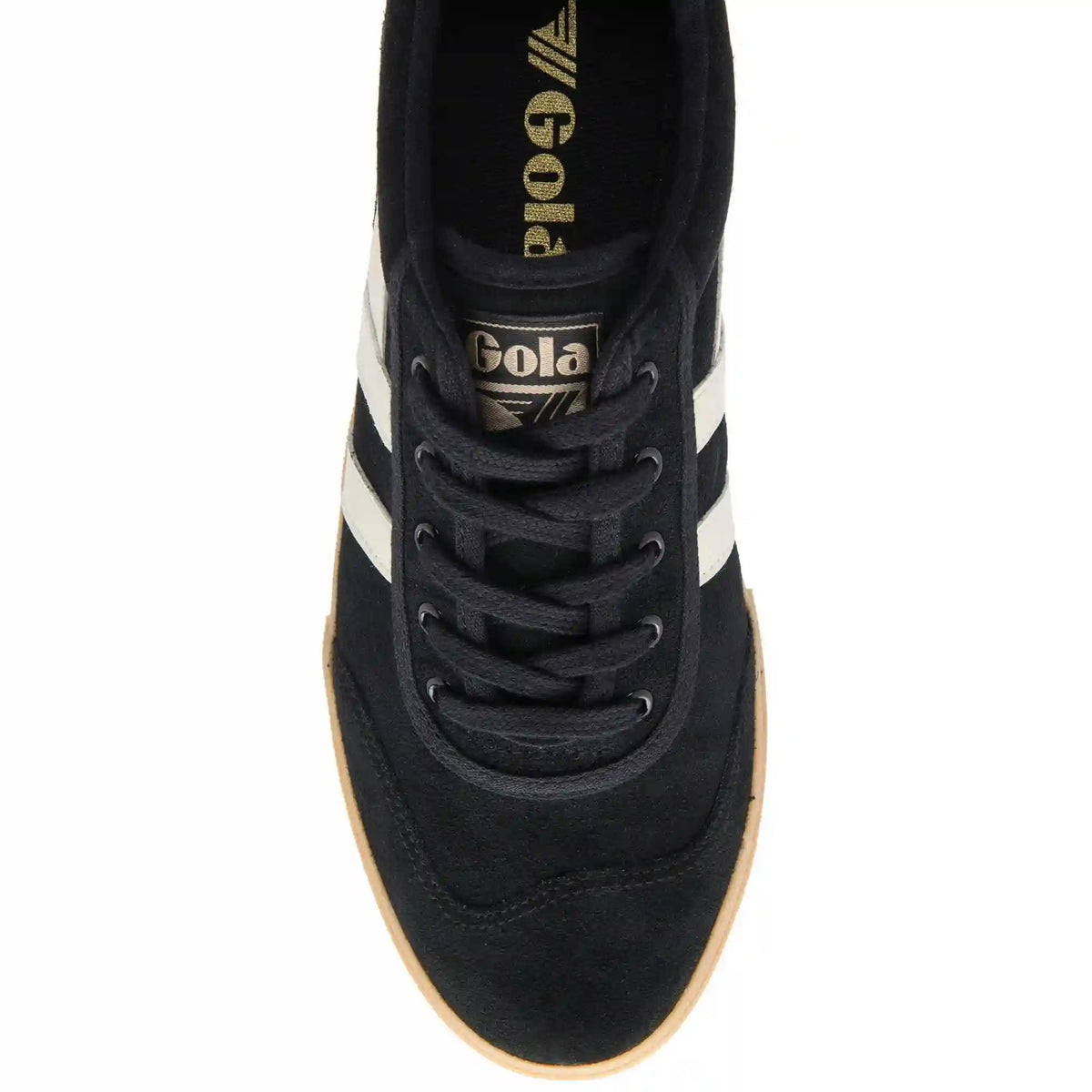 Gola Classics Men's Badminton Suede Plimsoll Sneakers - Black/Off White/Gum