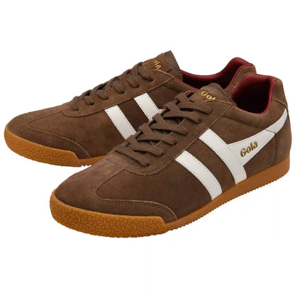 Gola Classics Men's Harrier Suede Sneakers - Otter/Off White/Deep Red
