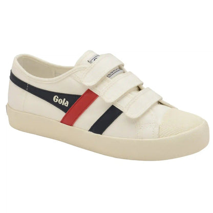 Vegan Gola Classics Women's Coaster Strap Sneakers - Off White/Navy/Red