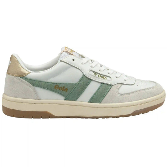 Gola Classics Women's Hawk Sneakers - White/Green Mist/Gold