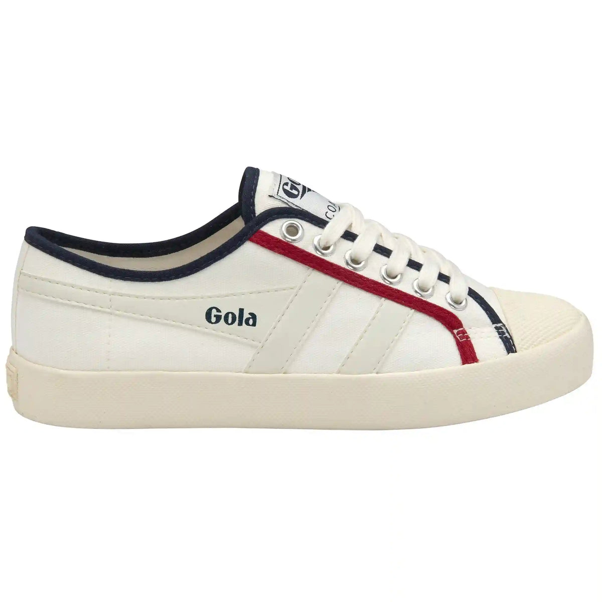 Vegan Gola Classics Women's Coaster Smash - Off White/Navy/Deep Red