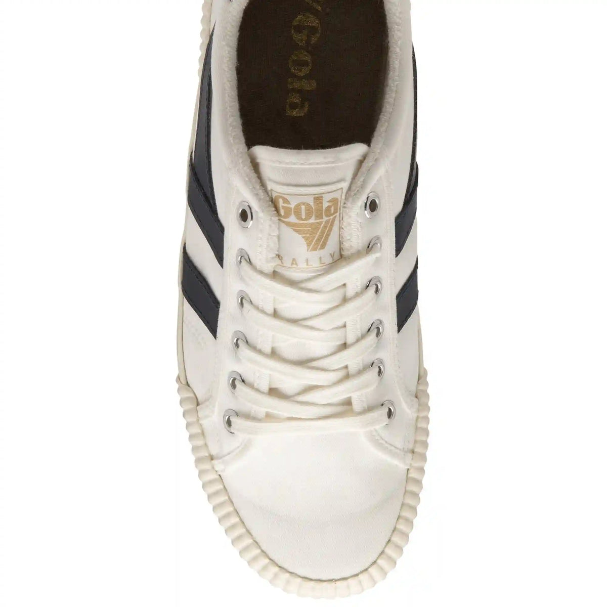 Vegan Gola Classics Men's Rally Plimsoll Sneakers - Off White/Navy/Khaki