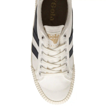 Vegan Gola Classics Men's Rally Plimsoll Sneakers - Off White/Navy/Khaki