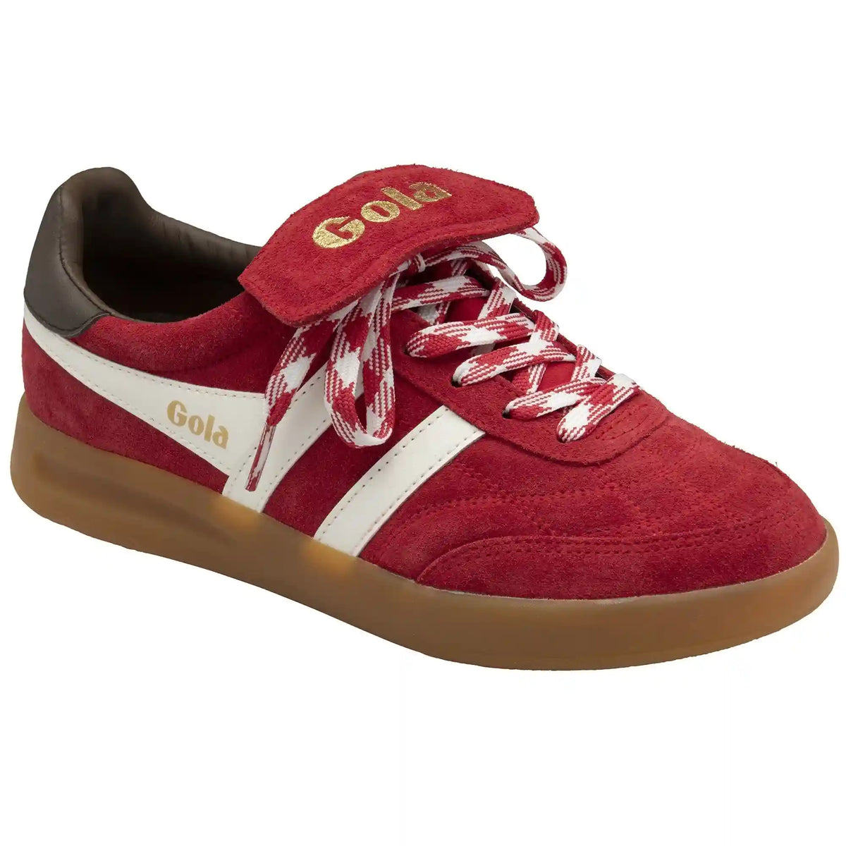 Gola Classics Women's Stadia '86 Sneakers - Red/Off White/Dark Brown/Gum