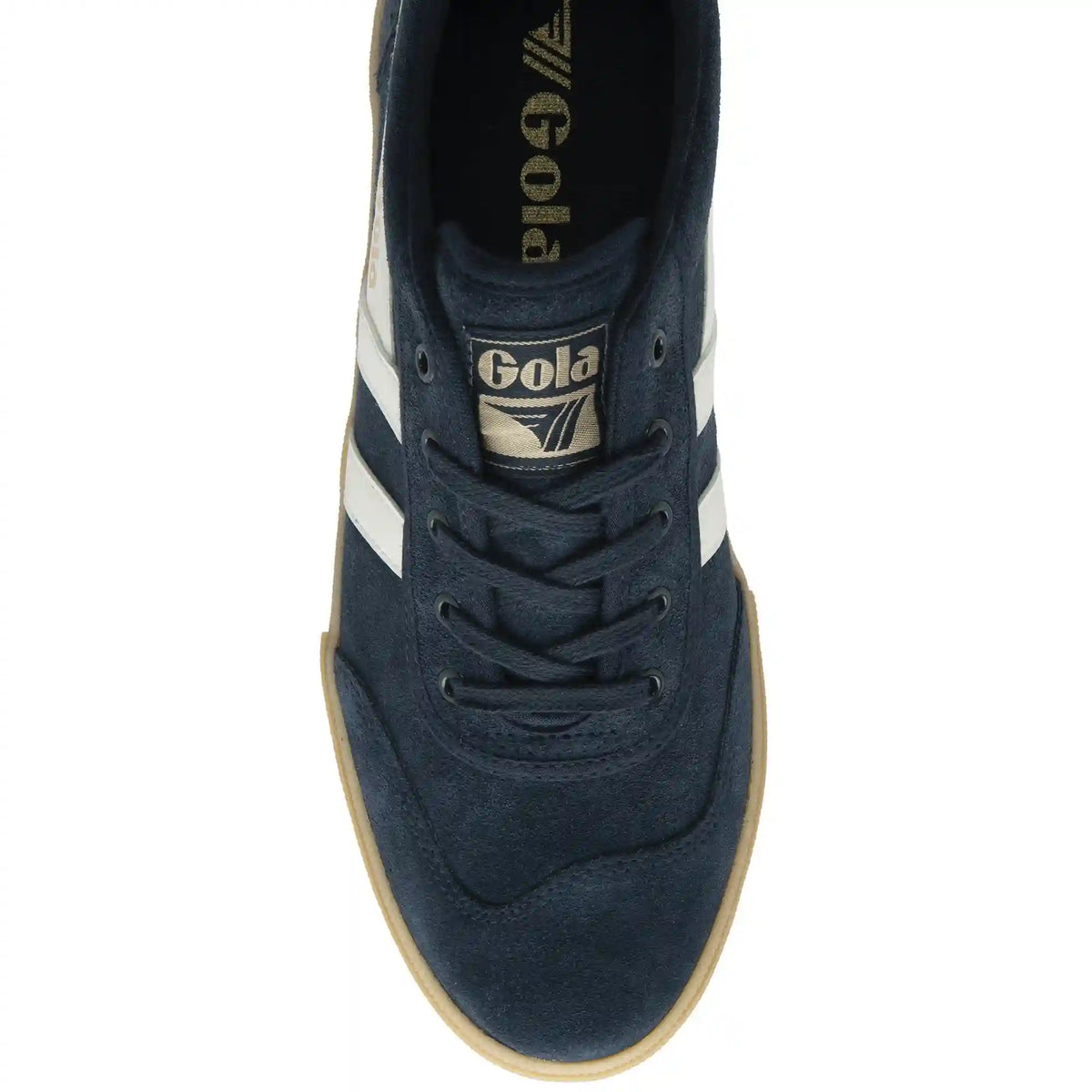 Gola Classics Men's Badminton Suede Plimsoll Sneakers - Navy/Off White/Gum