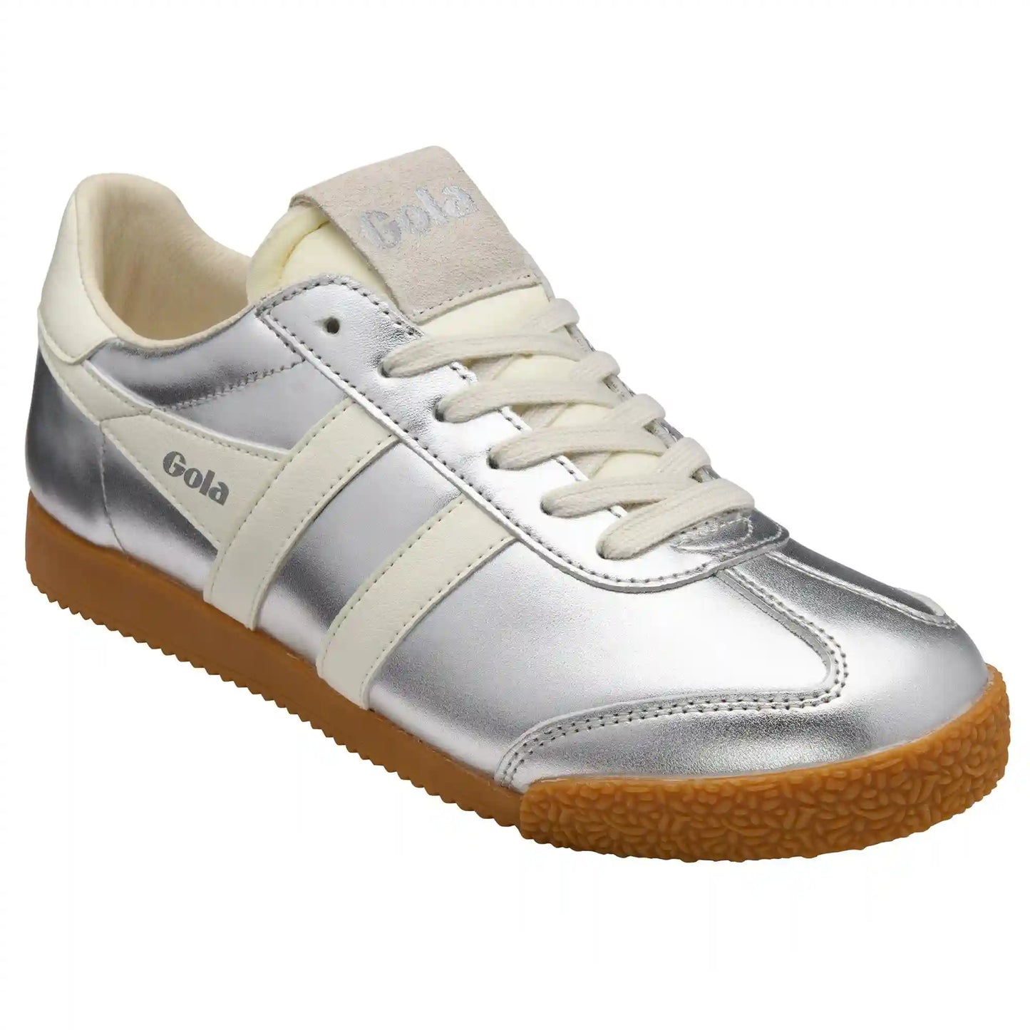 Gola Classics Women's Elan Metallic Sneakers - Silver/Off White