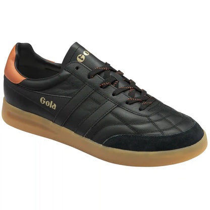 Gola Classics Men's Stadia Leather Sneakers - Black/Moody Orange/Gum