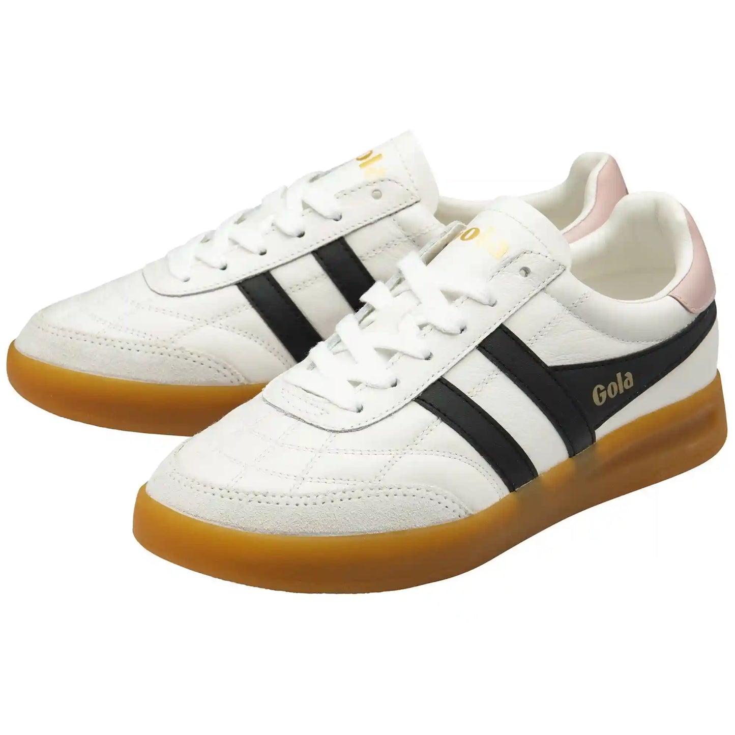 Gola Classics Women's Stadia Leather Sneakers - White/Black/Chalk Pink/Gum