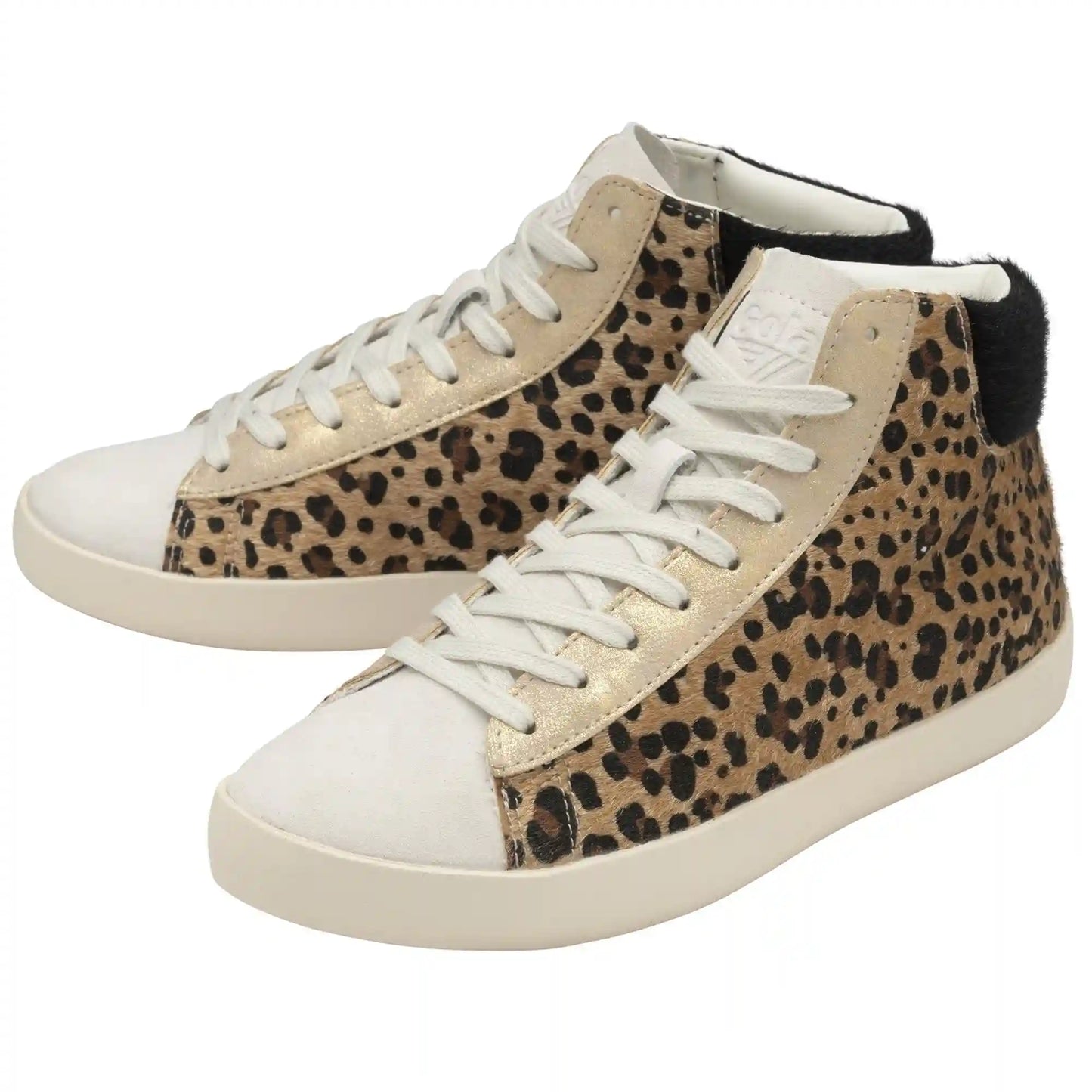 Gola Classics Women's Nova High Oasis Sneakers - Off White/Leopard