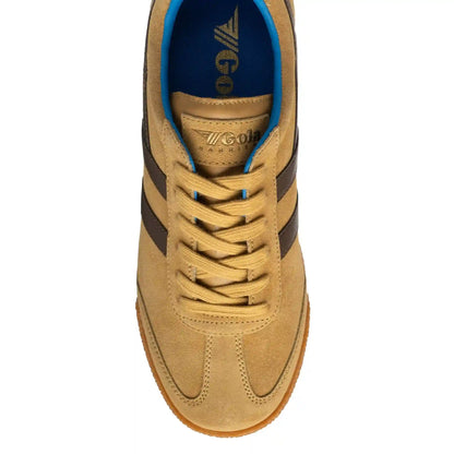Gola Classics Men's Harrier Suede Sneakers - Mustard/Otter/Pacific