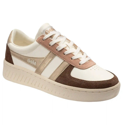 Gola Classics Women's Grandslam Quadrant Sneakers - Off White/Otter/Gold/Dark Brown