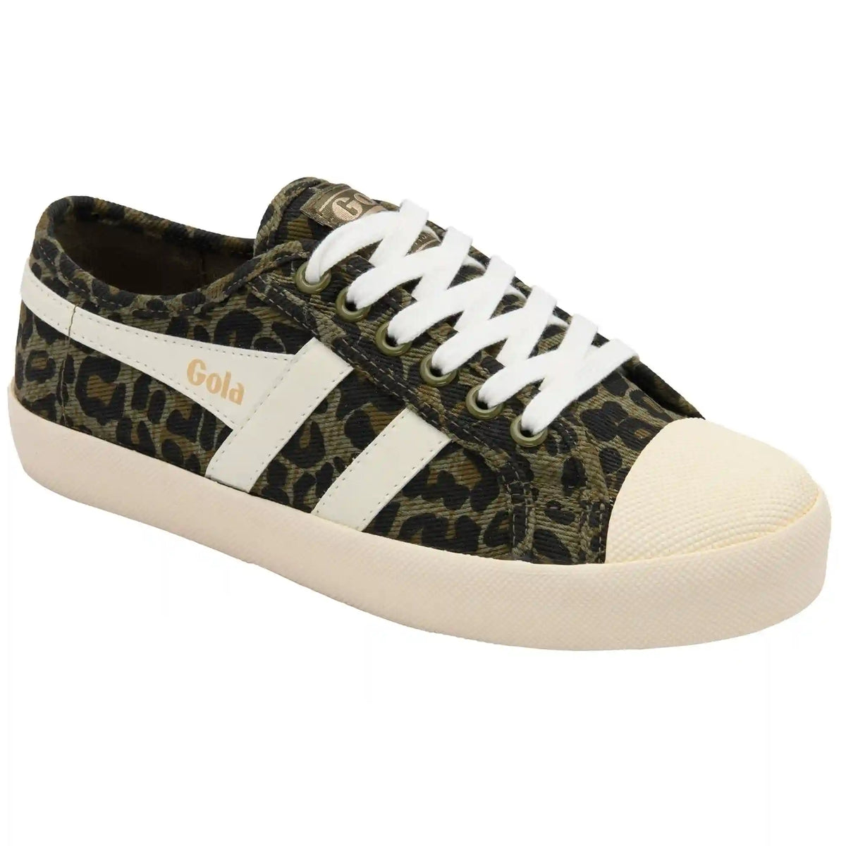 Vegan Gola Classics Women's Coaster Leopard - Khaki/Off White