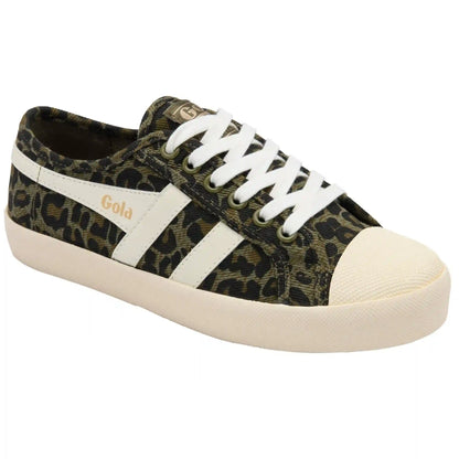 Vegan Gola Classics Women's Coaster Leopard - Khaki/Off White