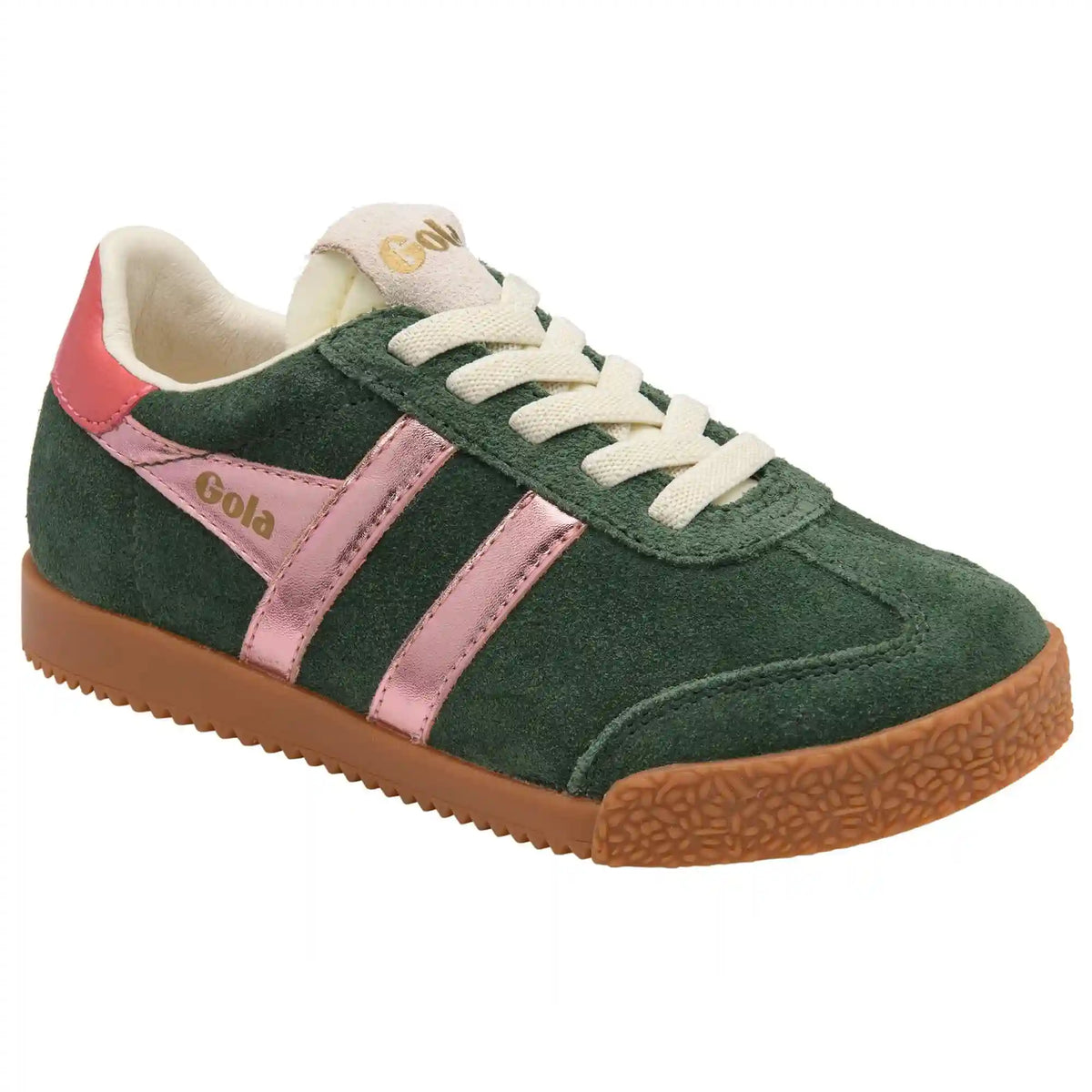 Gola Classics Kids' Elan Glitz Sneakers - Evergreen/Pink/Coral