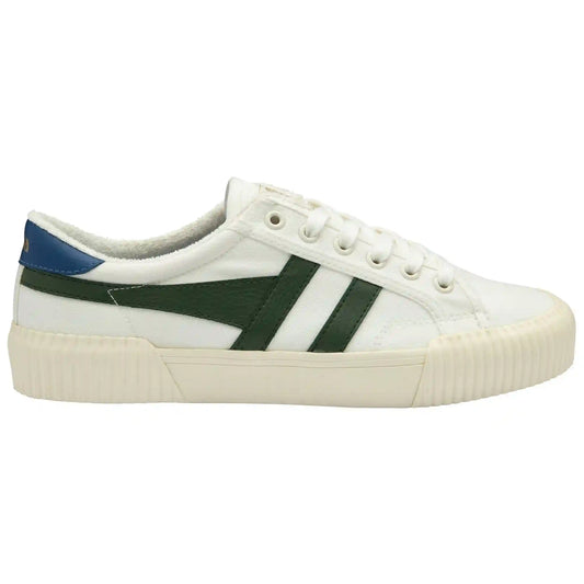 Vegan Gola Classics Men's Rally Plimsoll Sneakers - Off White/Evergreen/Marine Blue
