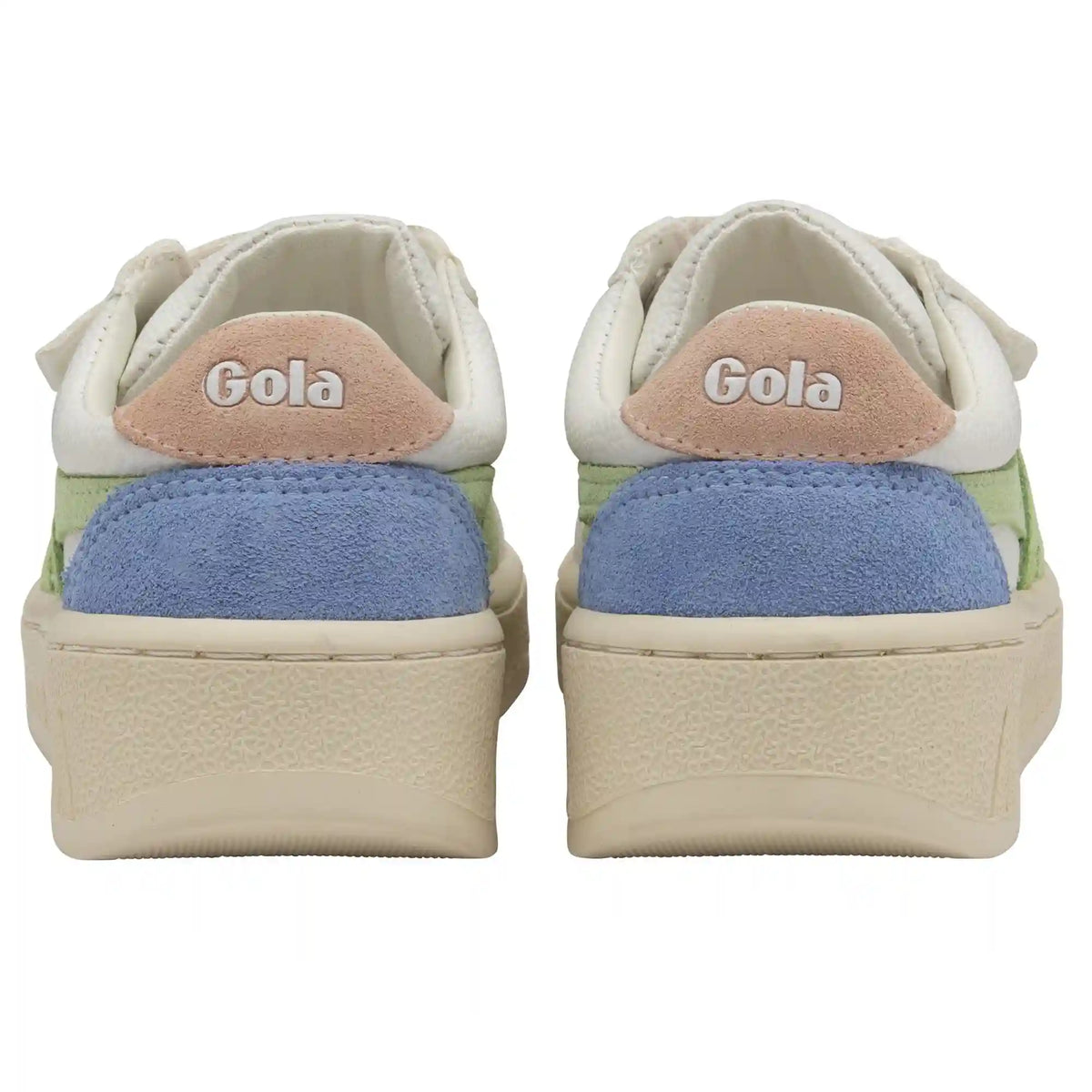 Gola Classics Kids' Grandslam Trident Strap Sneakers - White/Patina Green/Pearl Pink