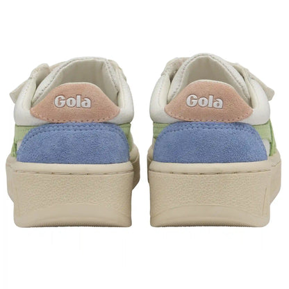 Gola Classics Kids' Grandslam Trident Strap Sneakers - White/Patina Green/Pearl Pink