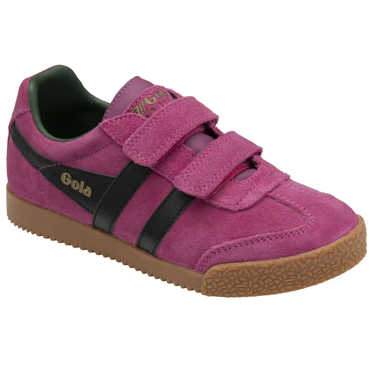 Gola Classics Kids' Harrier Strap Sneakers - Fuchsia/Black/Evergreen