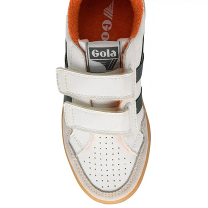 Gola Classics Kids' Eagle Strap Sneakers - White/Dark Khaki/Moody Orange/Gum