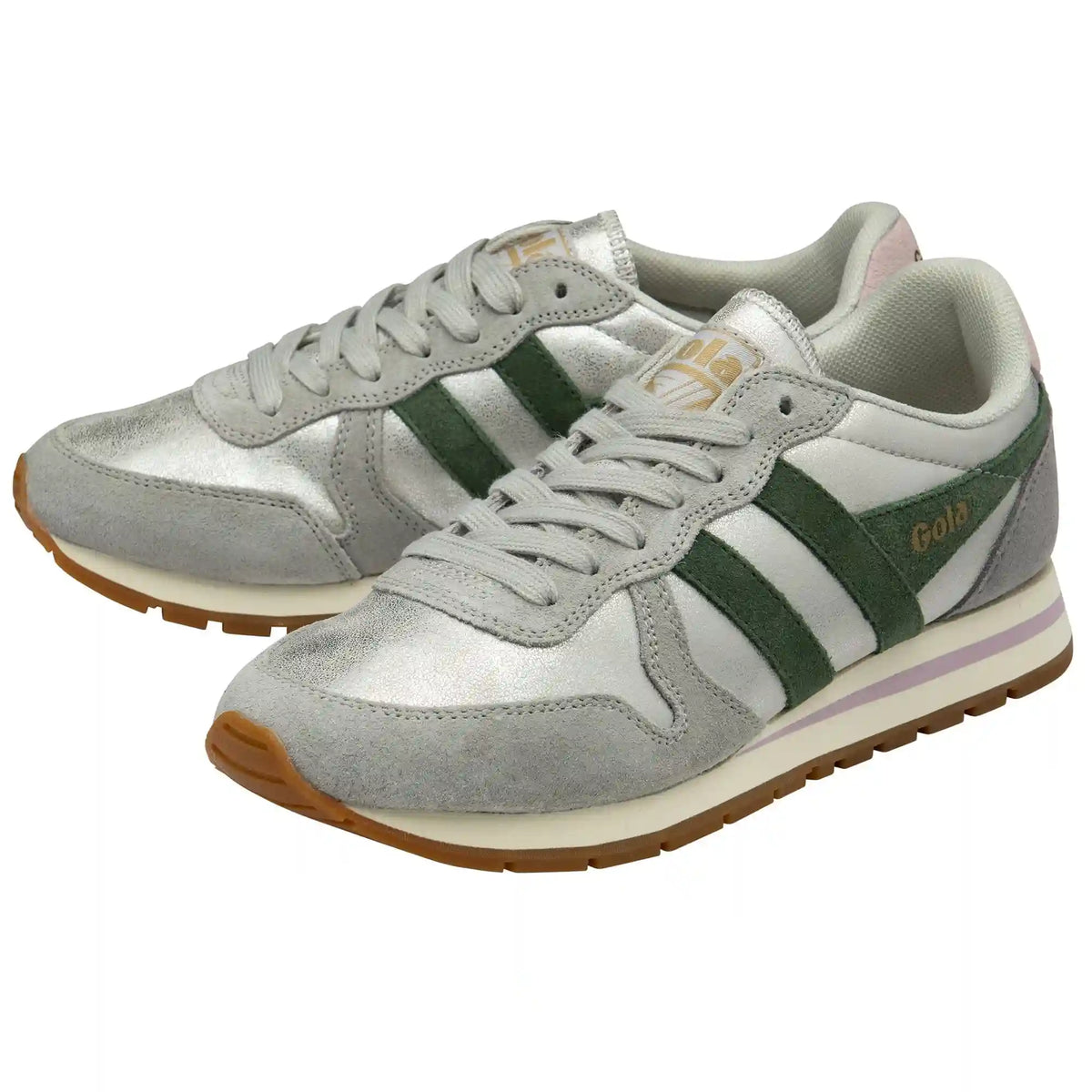Gola Classics Women's Daytona Blaze Sneakers - Silver/Evergreen/Chalk Pink