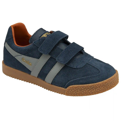 Gola Classics Kids' Harrier Strap Sneakers - Navy/Cement/Moody Orange