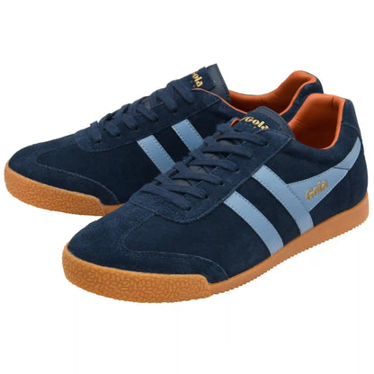 Gola Classics Men's Harrier Suede Sneakers - Navy/Iceberg/Moody Orange