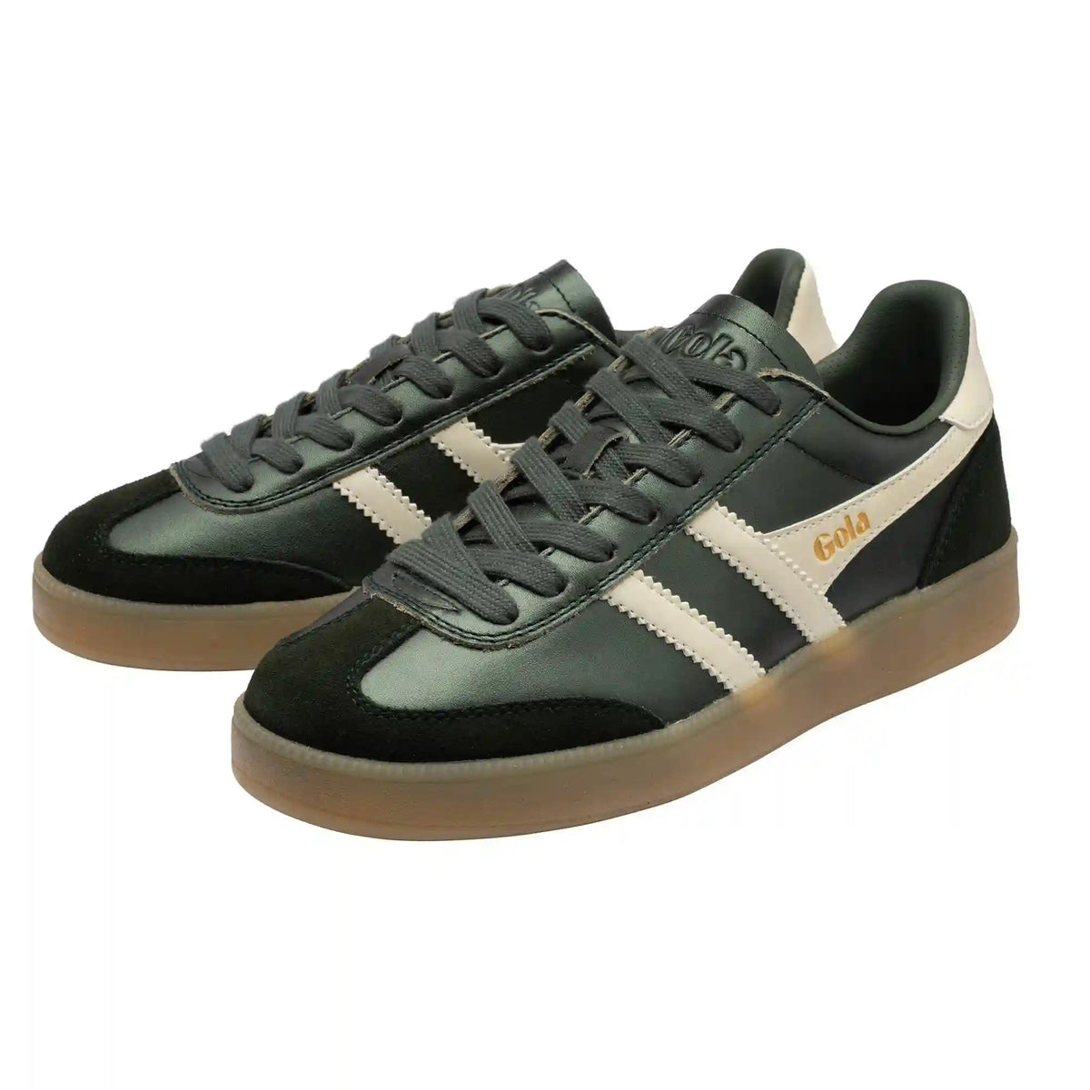 Gola Classics Women's Viper Metallic Sneakers - Bottle Green/Off White/Gum
