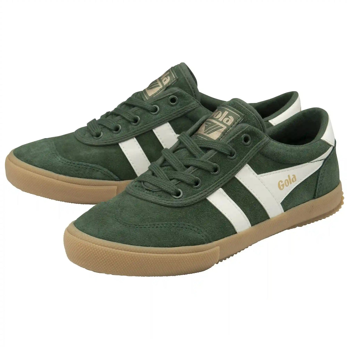 Gola Classics Women's Badminton Suede Plimsoll Sneakers - Evergreen/Off White/Gum