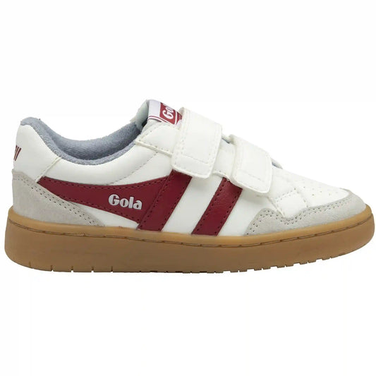 Gola Classics Kids' Eagle Strap Sneakers - White/Deep Red/Air/Gum